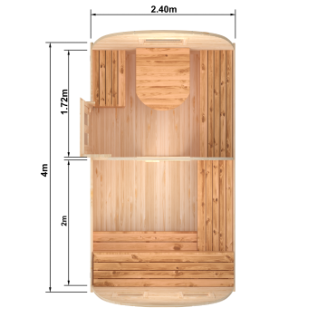 Fasssauna / Gartensauna / Banja / Viking 4,0 m mit Vorraum